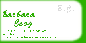 barbara csog business card